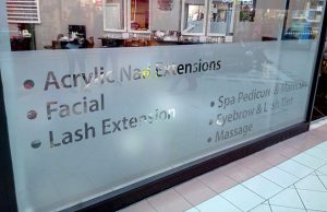 window graphics, manifestation frosted vinyl, Safety Window Film, large format print